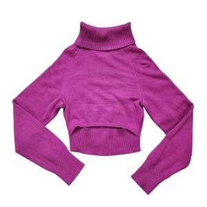 Lush Crop Turtleneck Sweater Size Large
